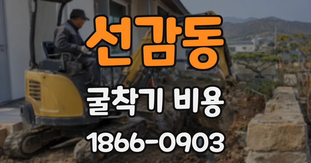 선감동 굴착기 비용