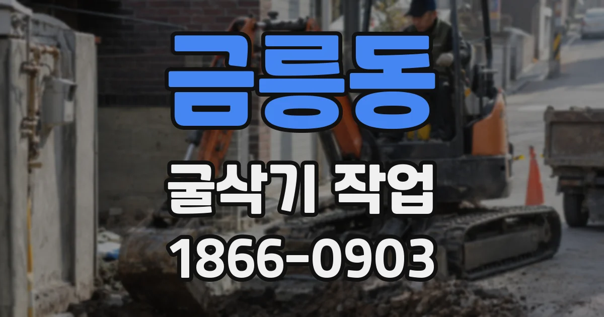 금릉동 굴삭기 작업