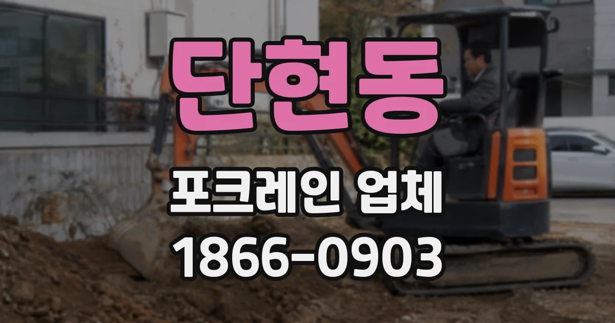 단현동 포크레인 업체