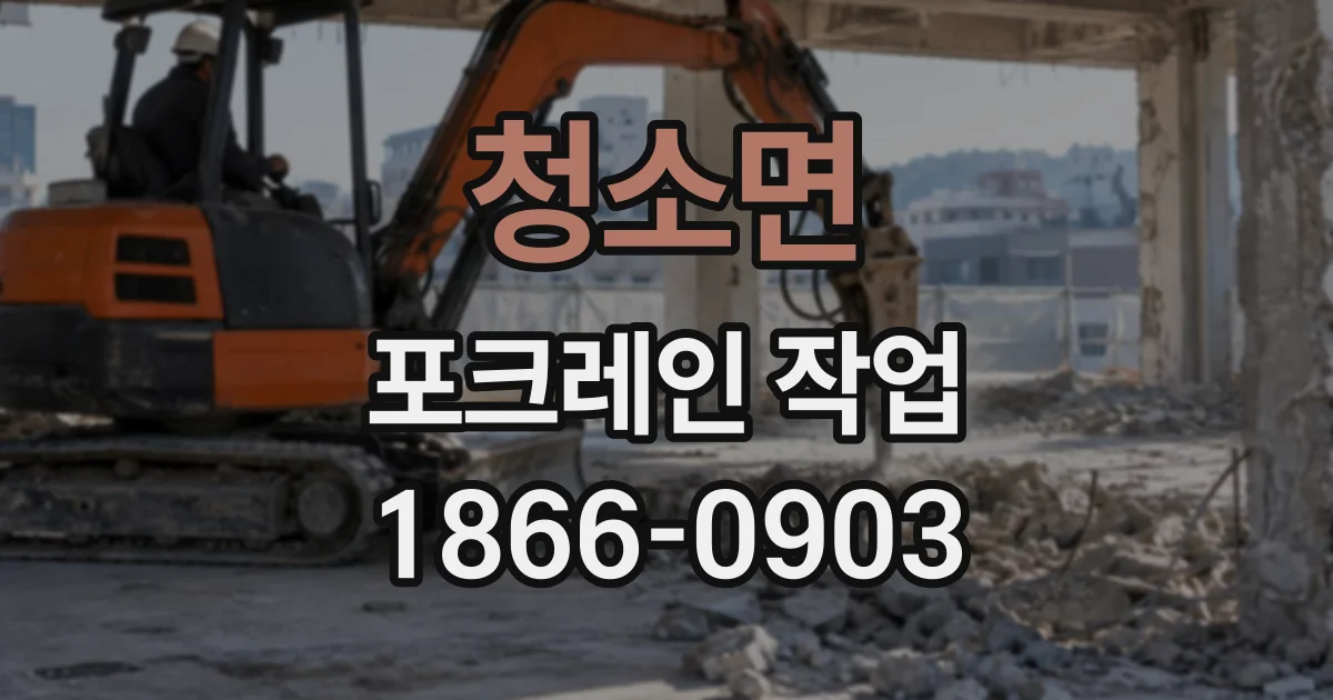 청소면 포크레인작업