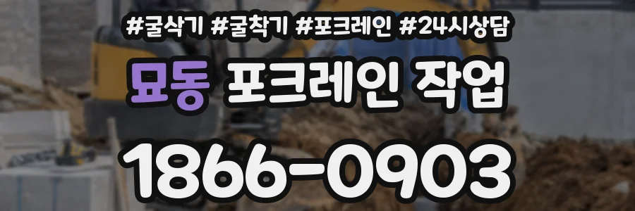 묘동 포크레인 작업