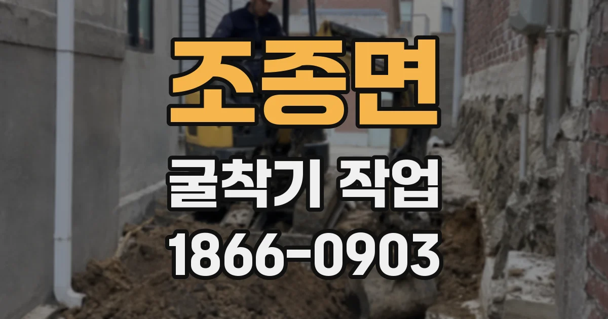 조종면 굴착기 작업