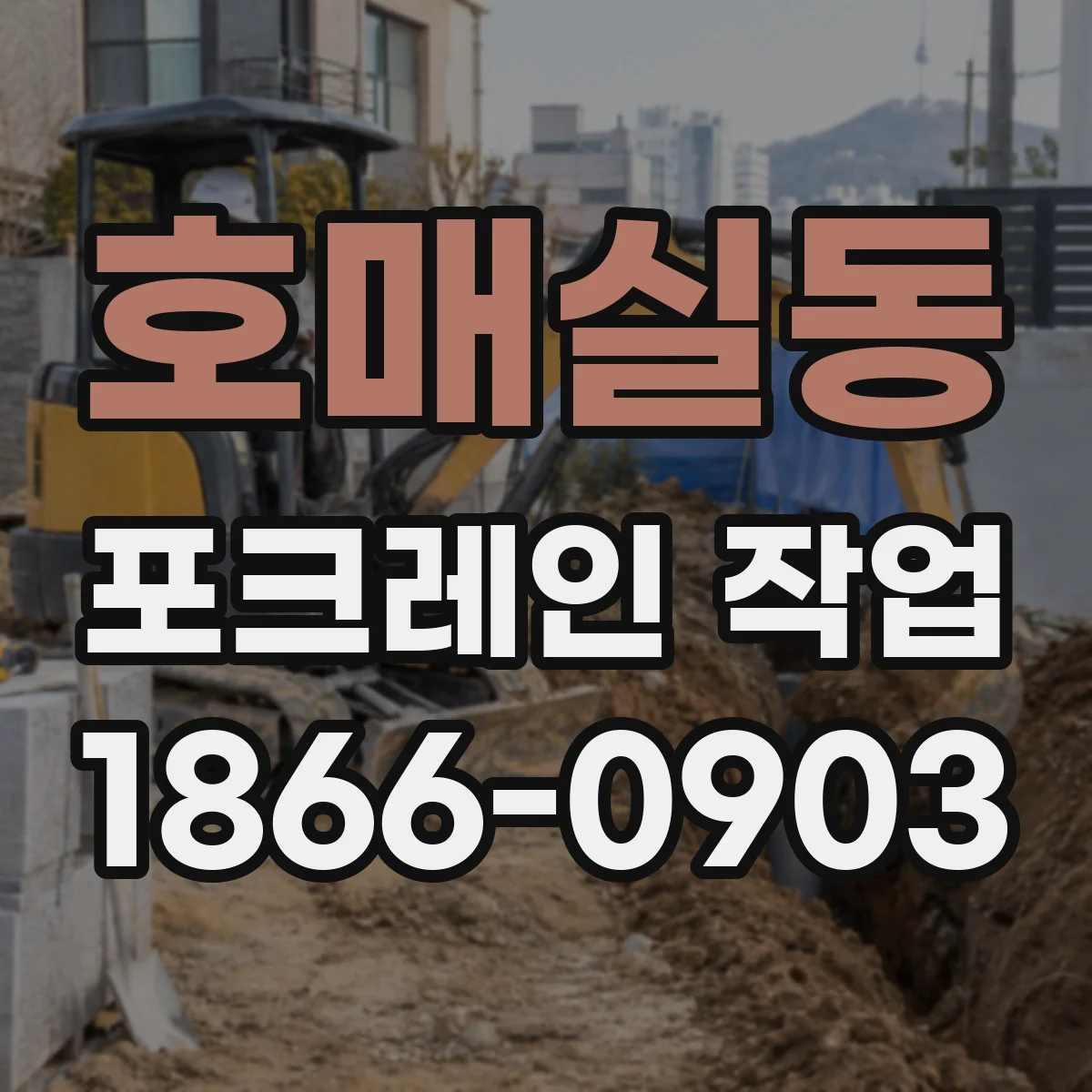 호매실동 포크레인 작업