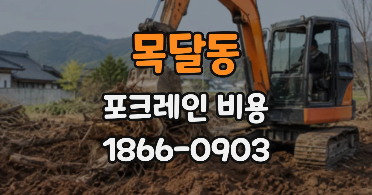 목달동 포크레인비용