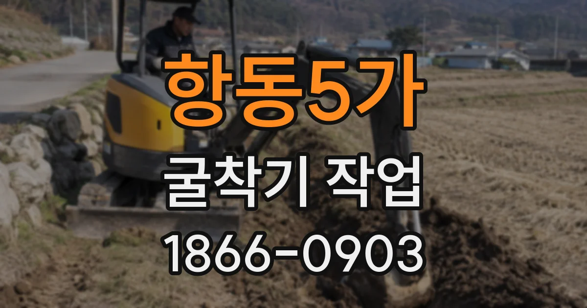 항동5가 굴착기 작업