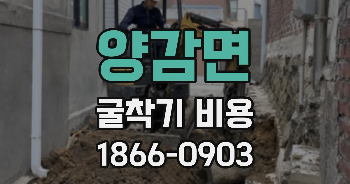 양감면 굴착기 비용