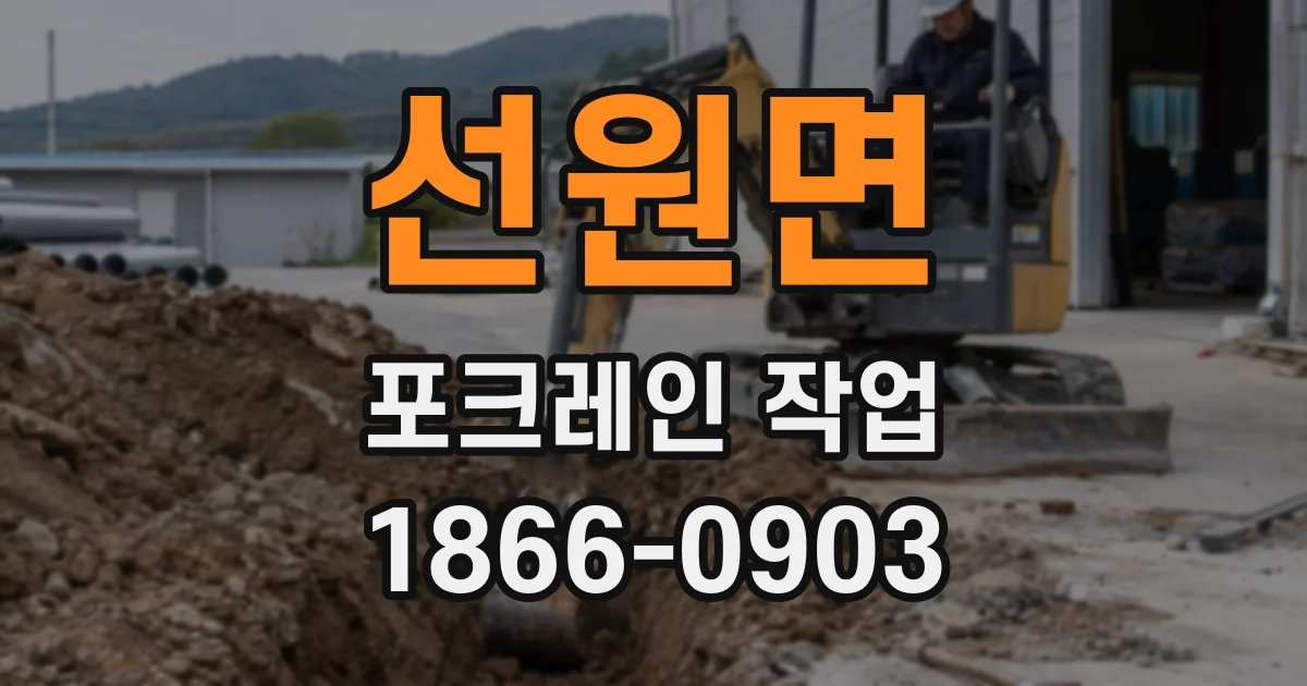 선원면 포크레인 작업