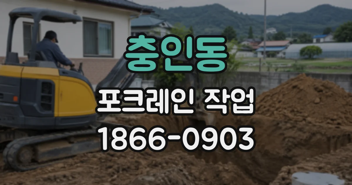 충인동 포크레인작업