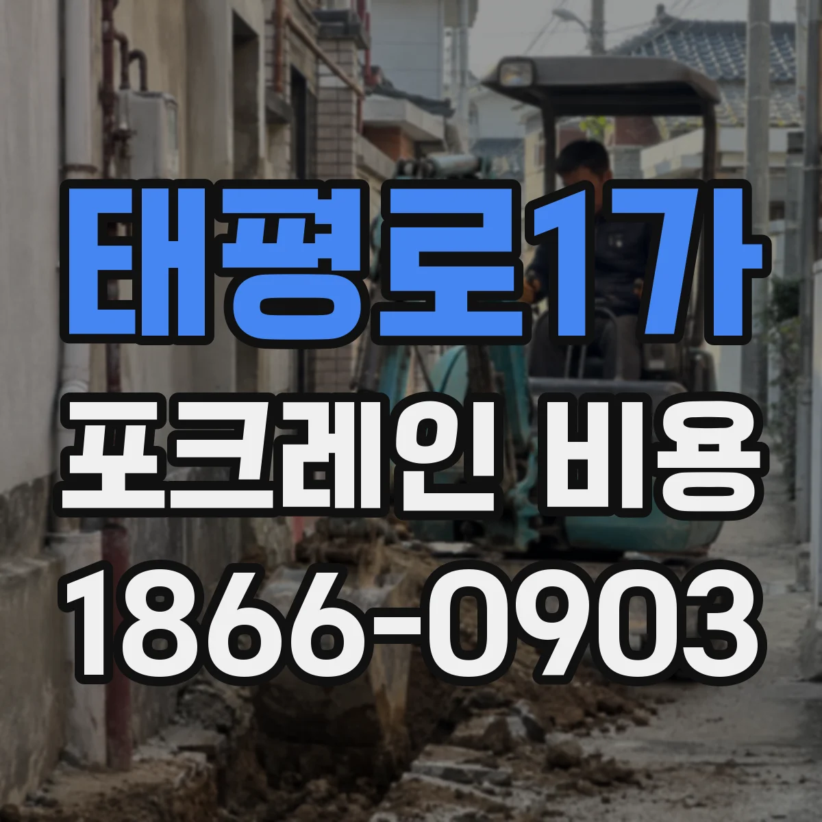 태평로1가 포크레인 비용