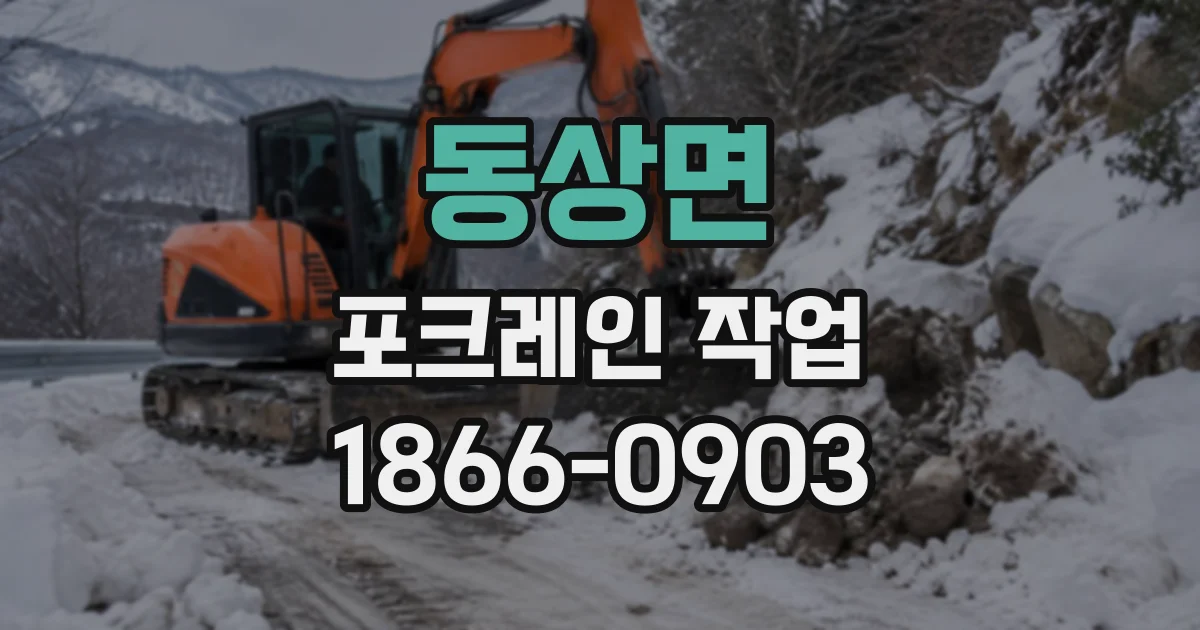 동상면 포크레인작업