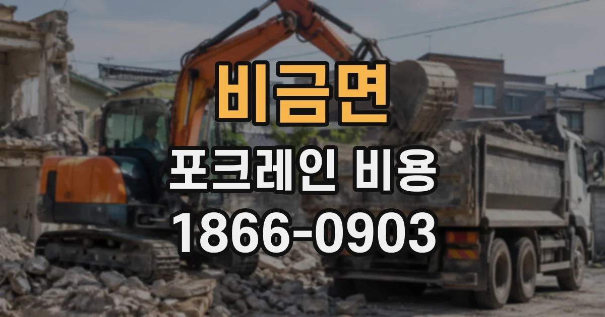 비금면 포크레인비용