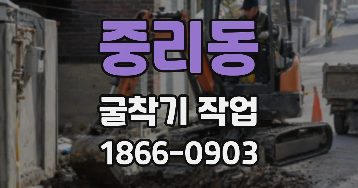 중리동 굴착기 작업