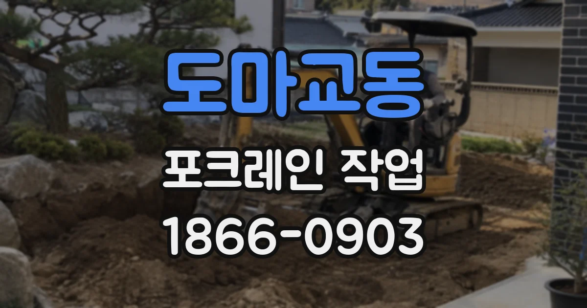 도마교동 포크레인 작업