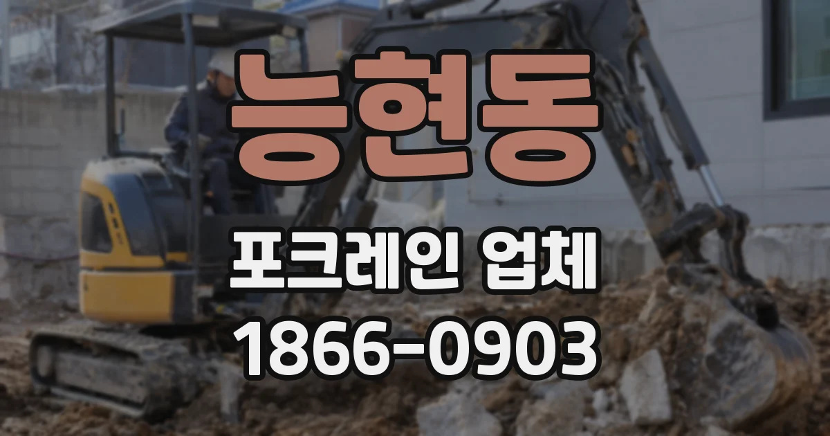 능현동 포크레인 업체