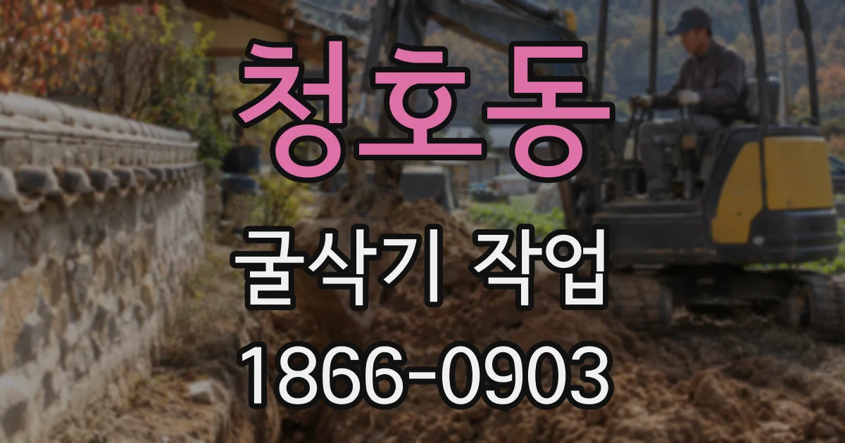 청호동 굴삭기 작업