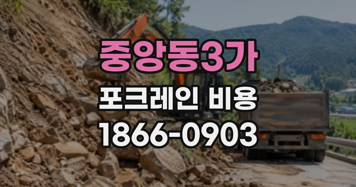 중앙동3가 포크레인비용