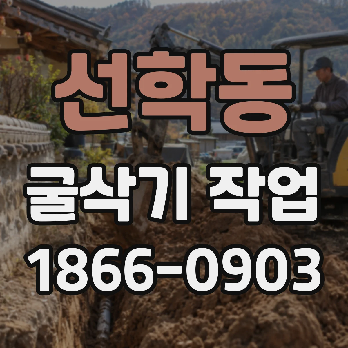 선학동 굴삭기 작업