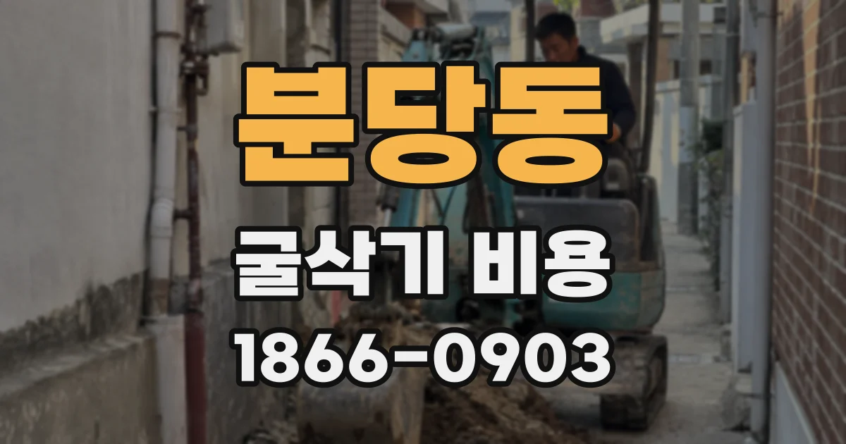 분당동 굴삭기 비용