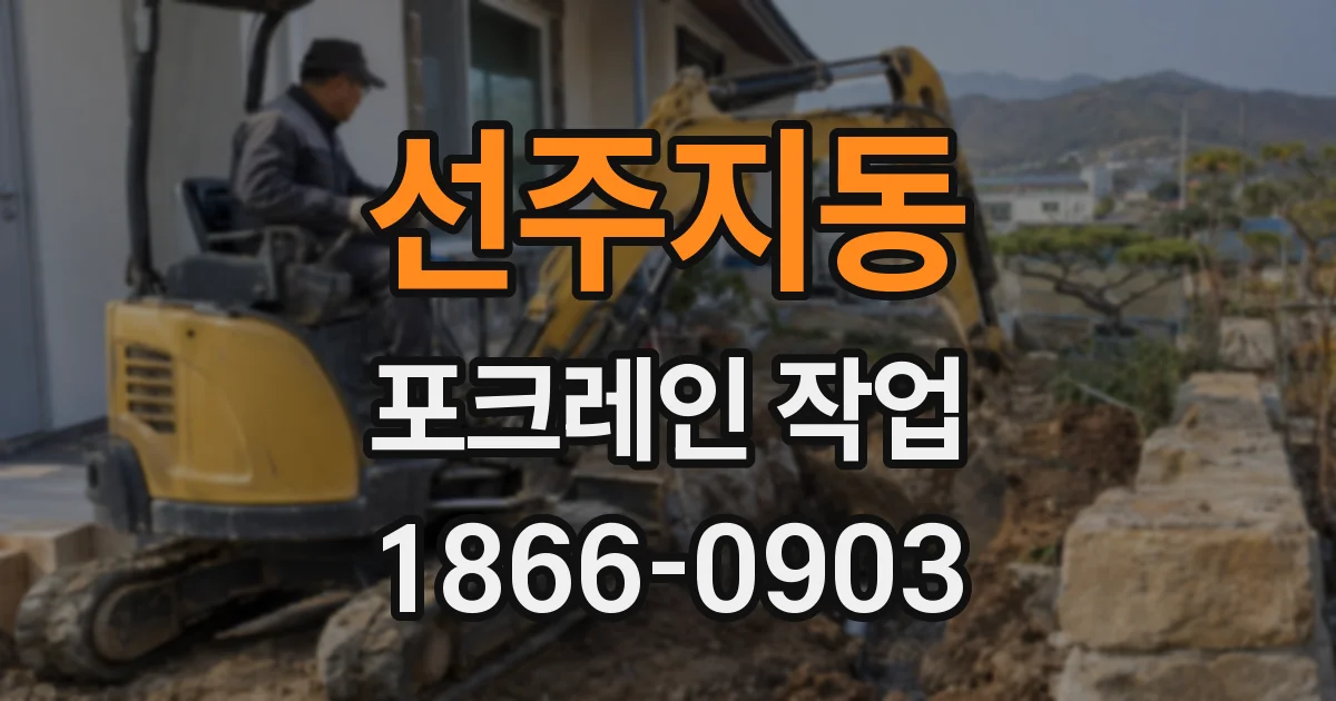 선주지동 포크레인 작업