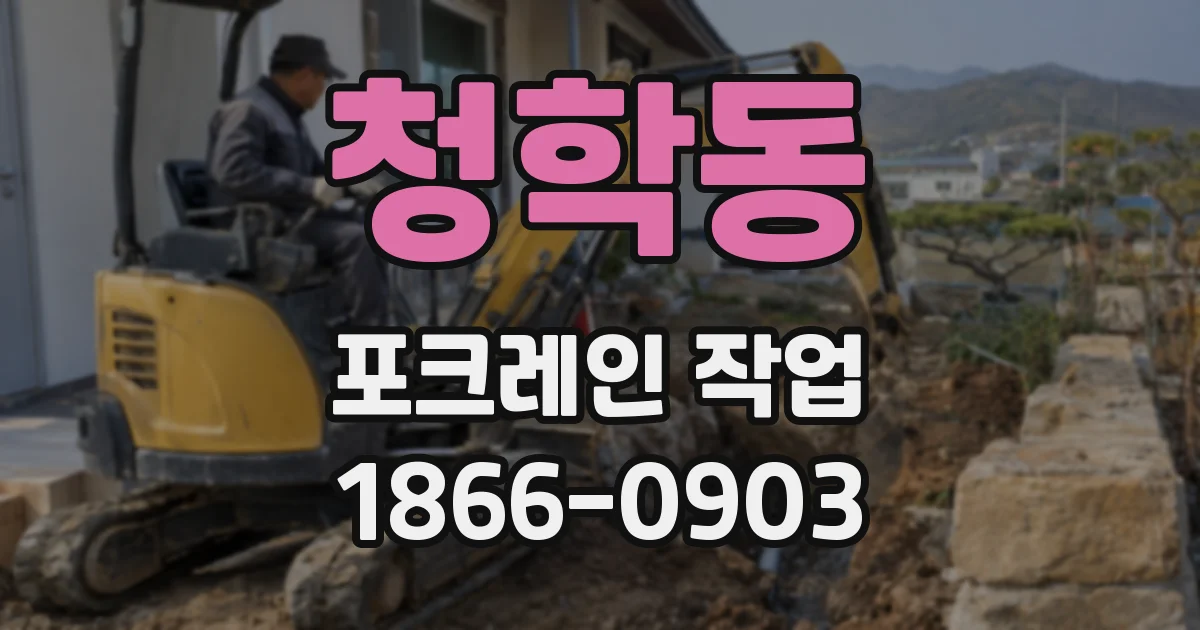 청학동 포크레인 작업