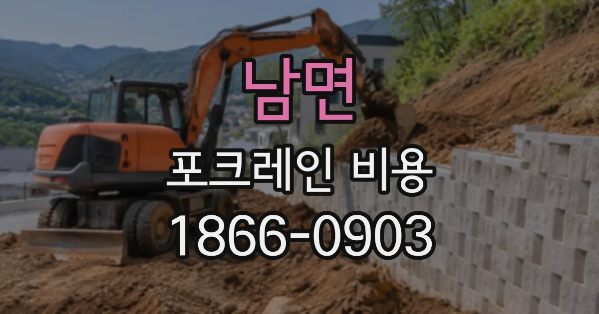 남면 포크레인비용