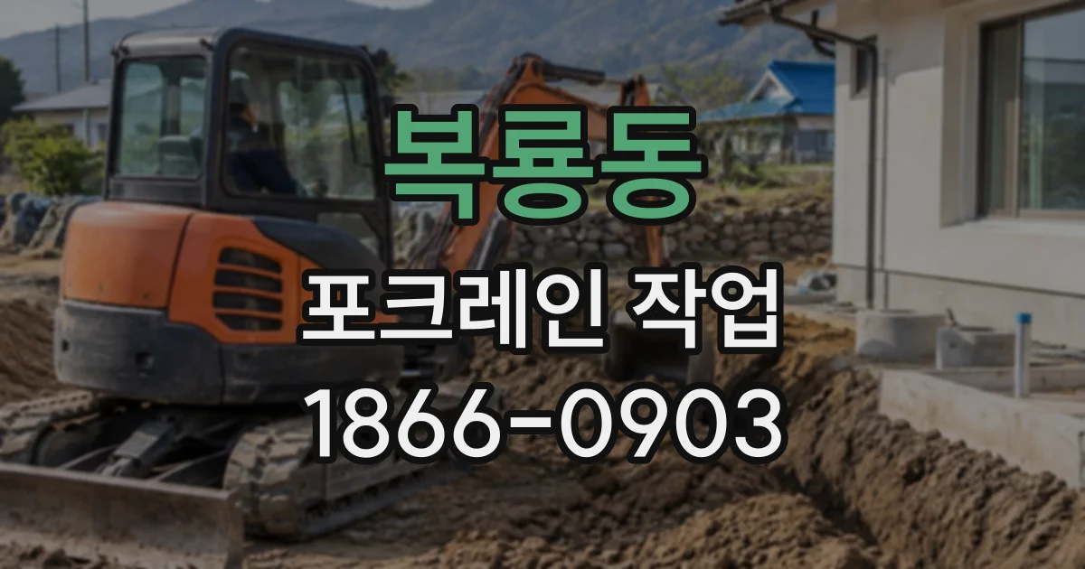 복룡동 포크레인작업