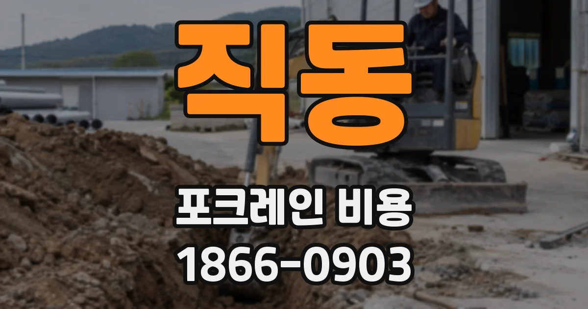 직동 포크레인 비용
