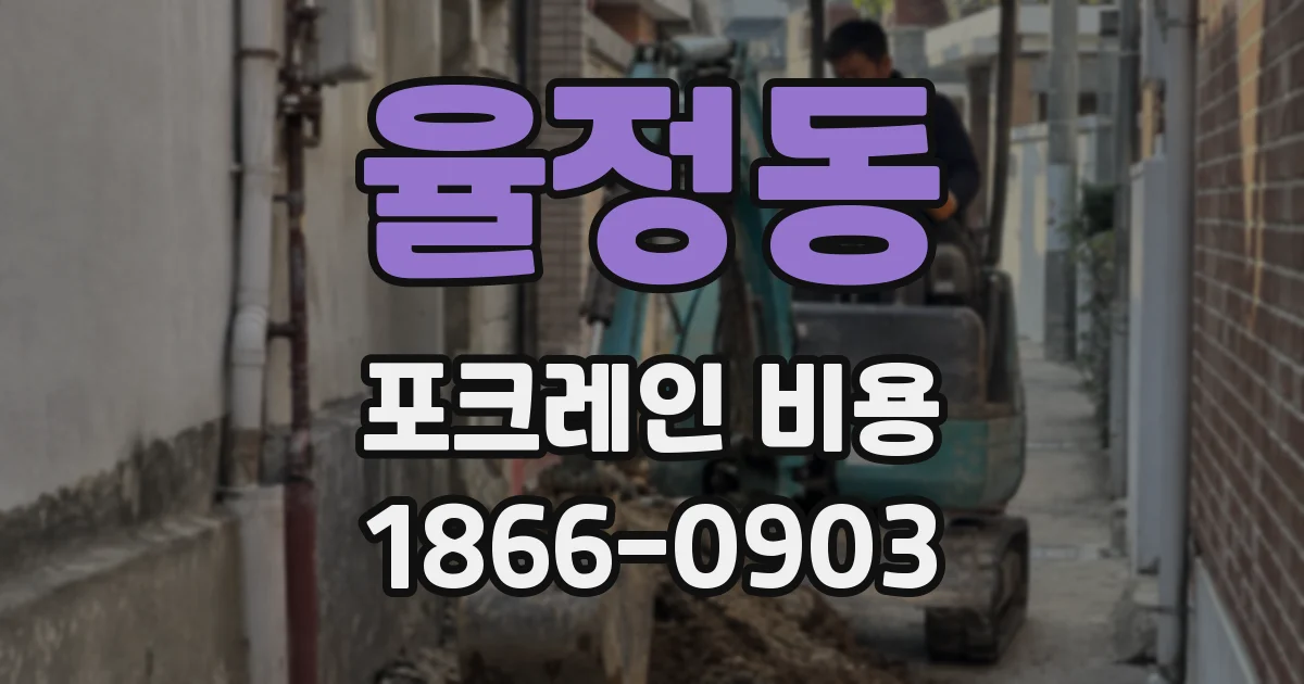 율정동 포크레인 비용
