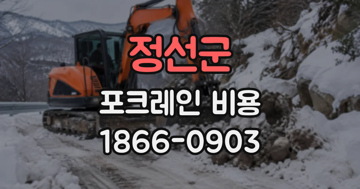 정선군 포크레인비용