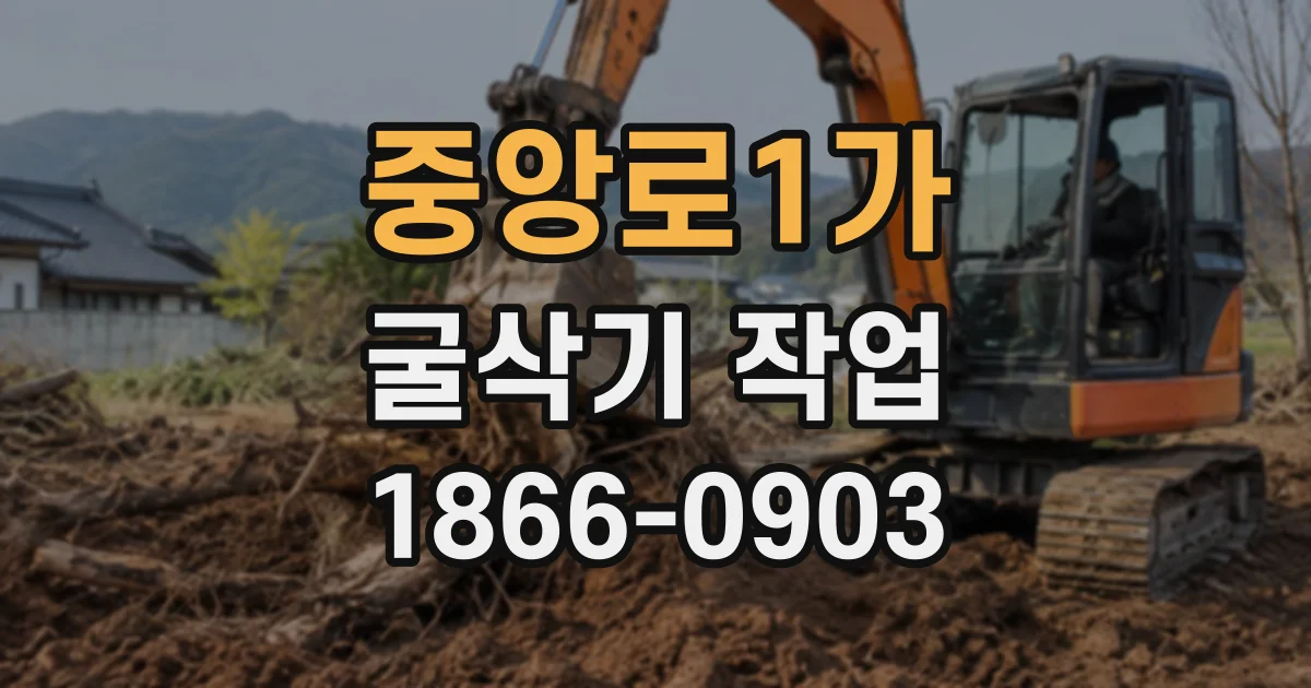 중앙로1가 굴삭기작업
