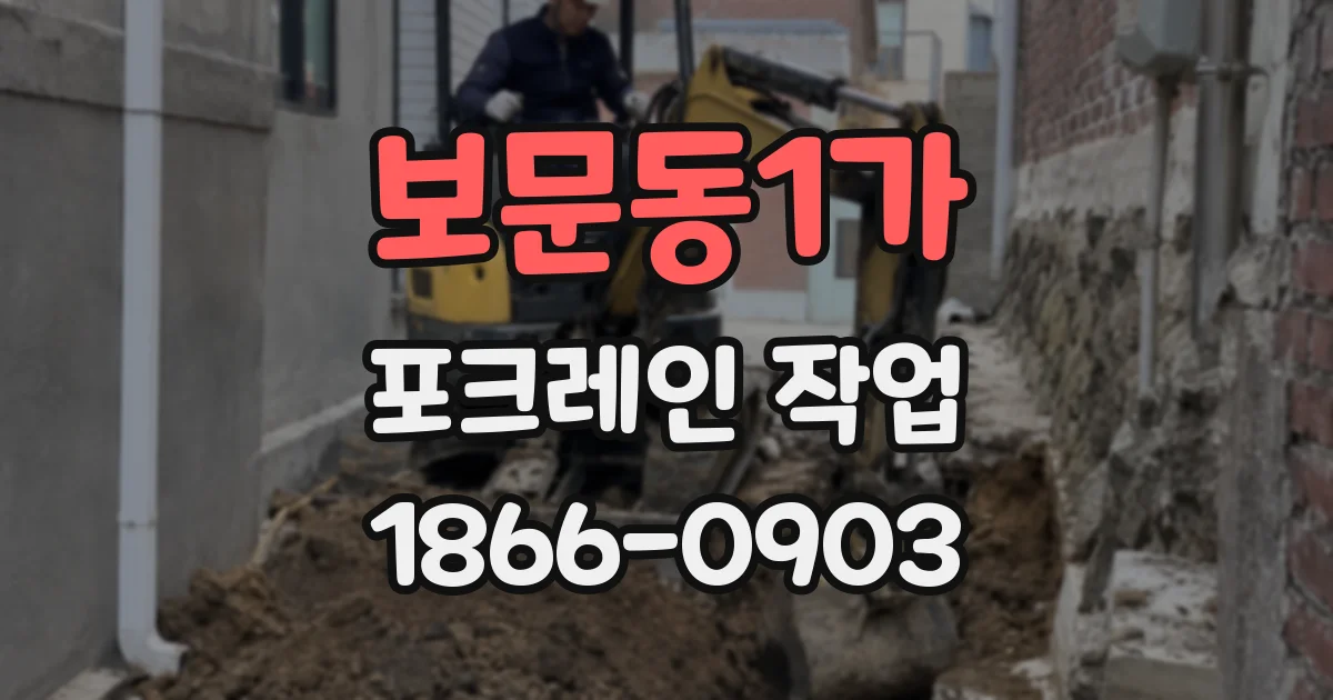 보문동1가 포크레인 작업