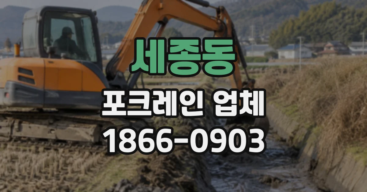 세종동 포크레인업체