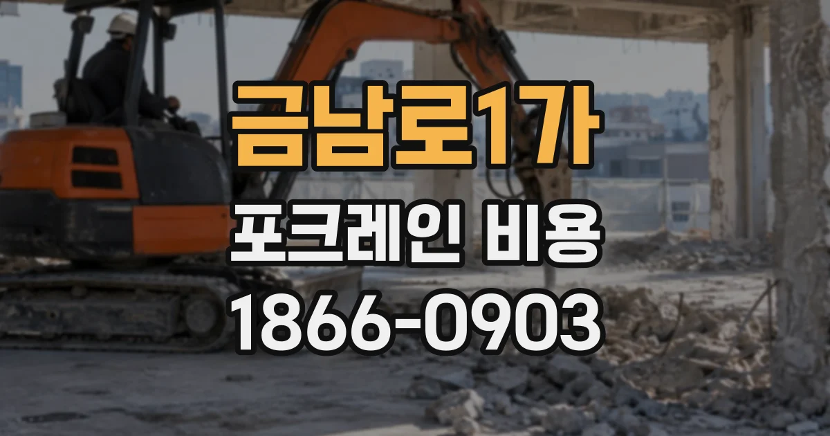 금남로1가 포크레인비용