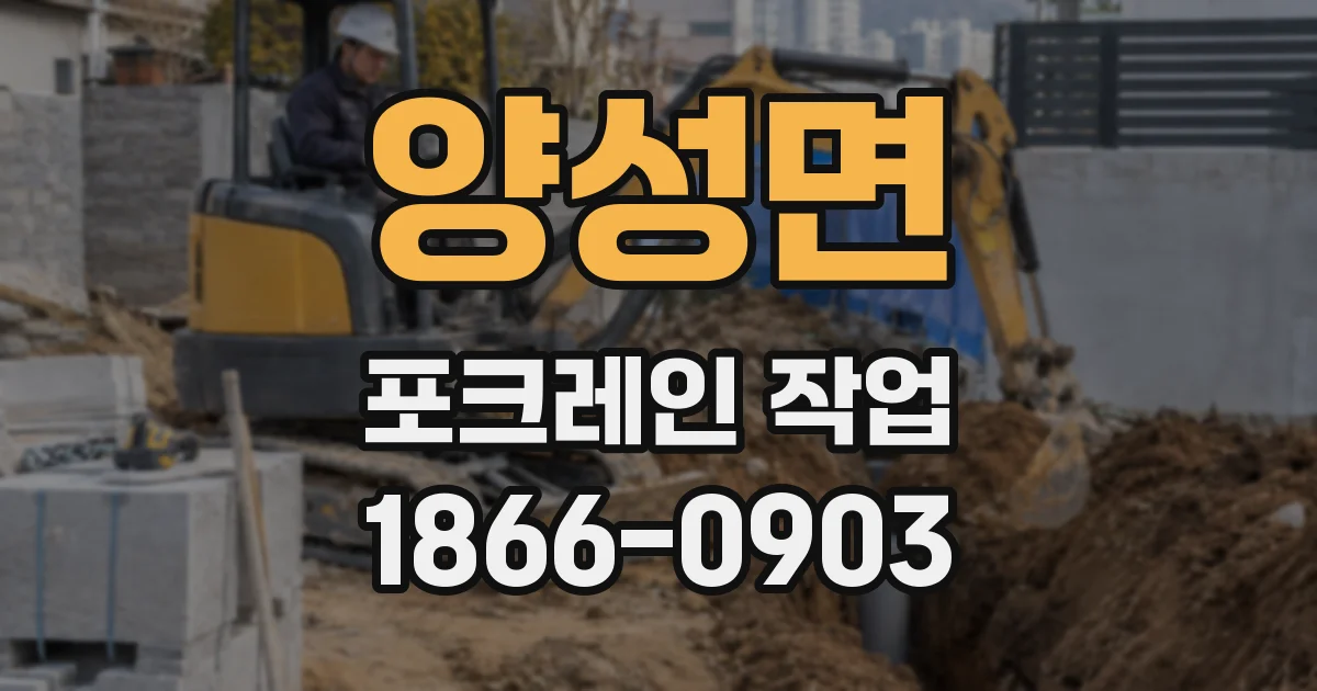 양성면 포크레인 작업