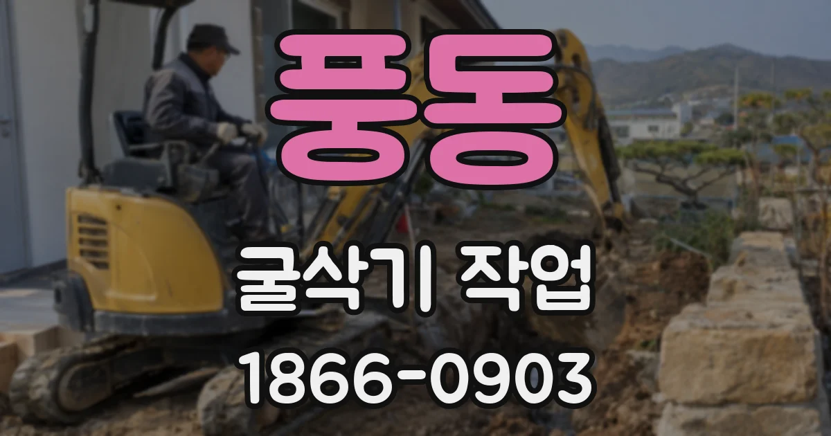 풍동 굴삭기 작업