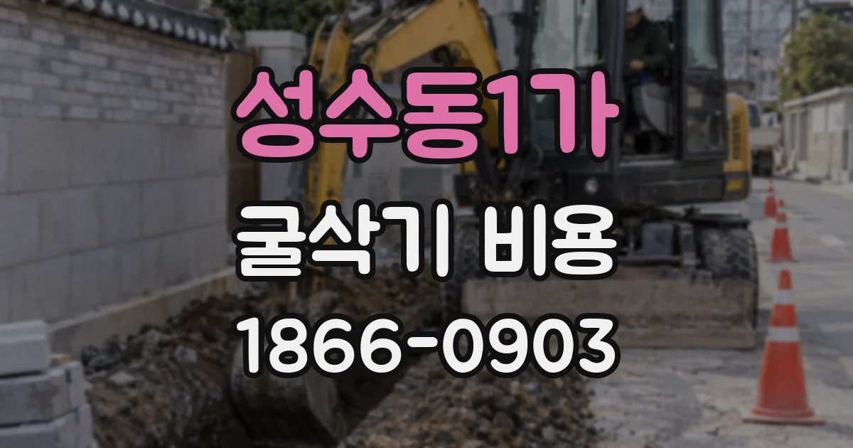 성수동1가 굴삭기 비용