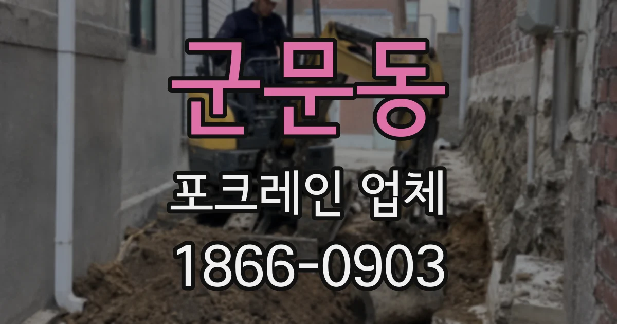 군문동 포크레인 업체