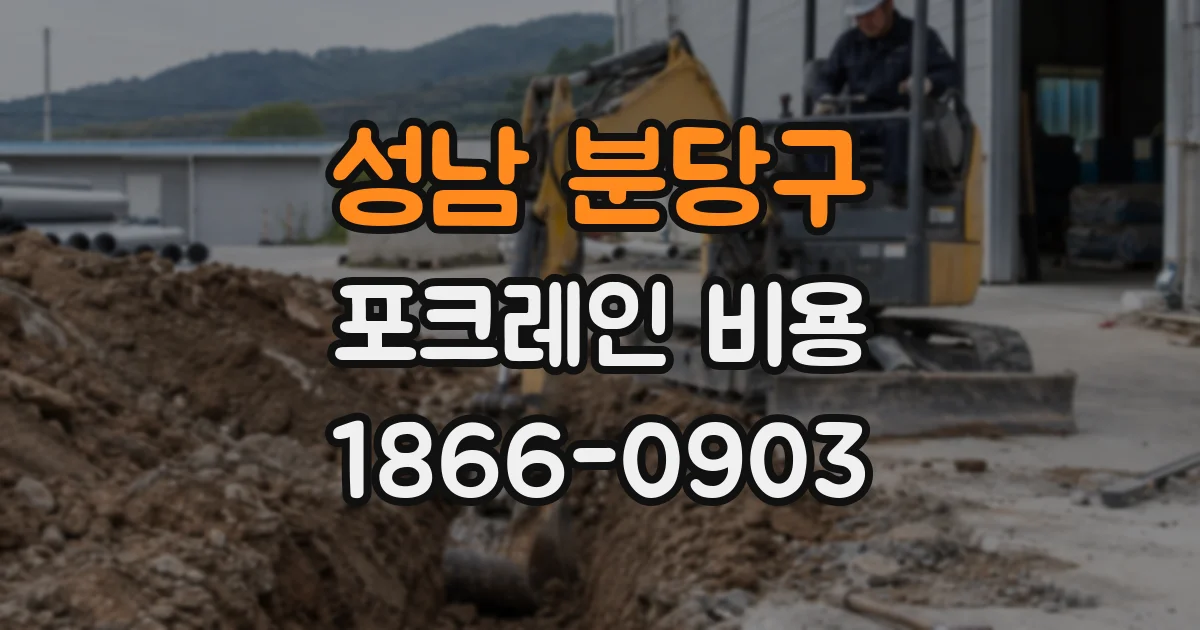 성남 분당구 포크레인 비용