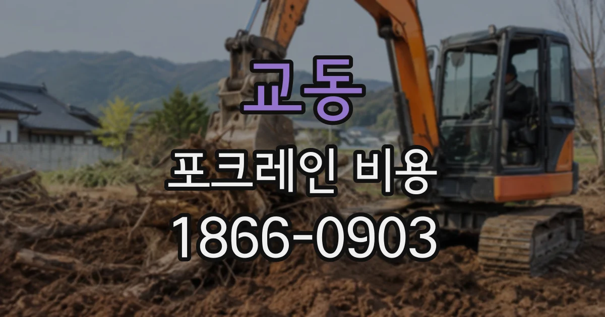 교동 포크레인비용