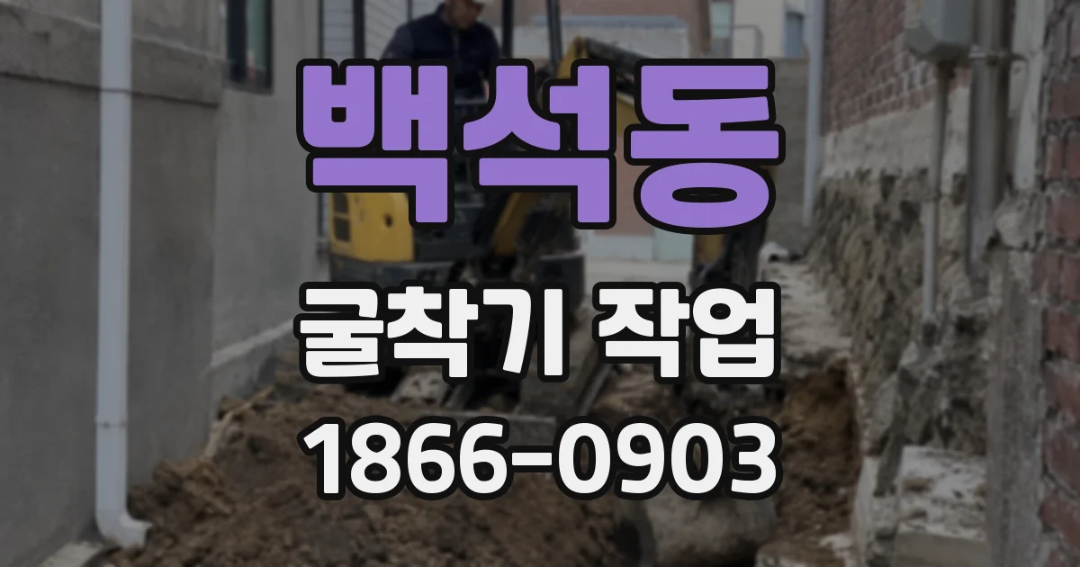 백석동 굴착기 작업