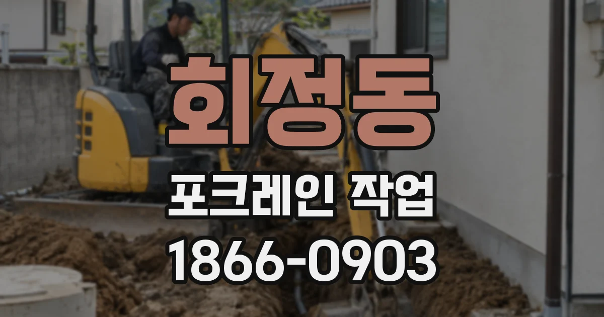 회정동 포크레인 작업