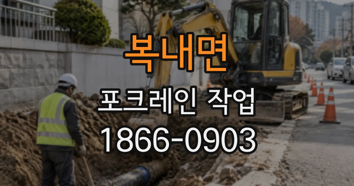 복내면 포크레인작업