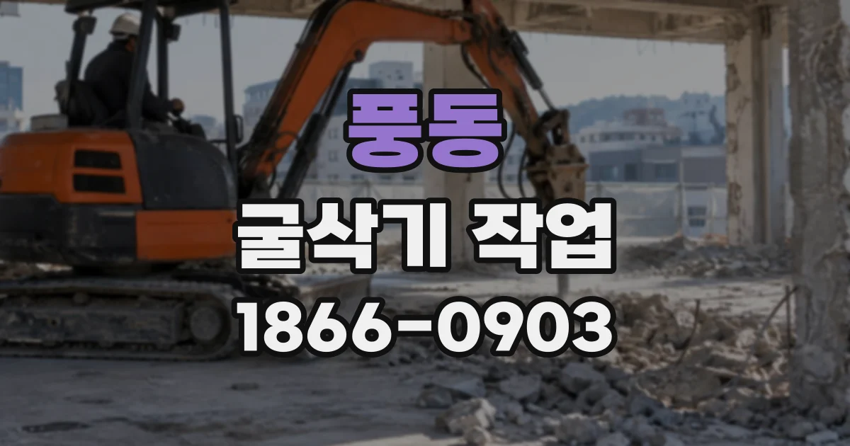 풍동 굴삭기작업