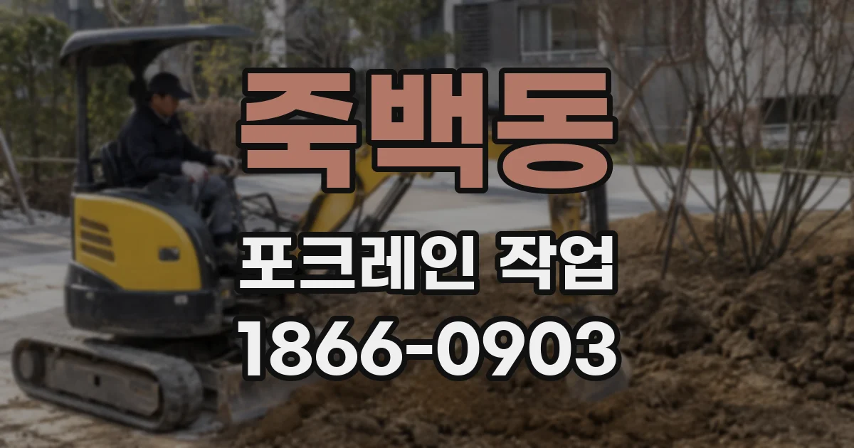 죽백동 포크레인 작업