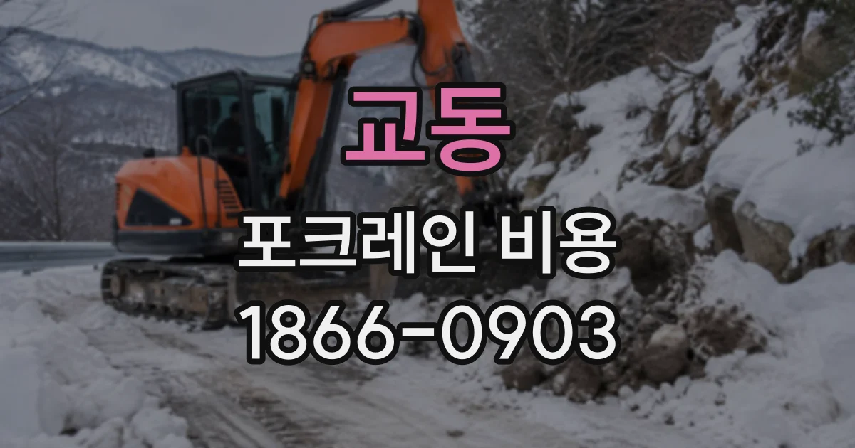 교동 포크레인비용