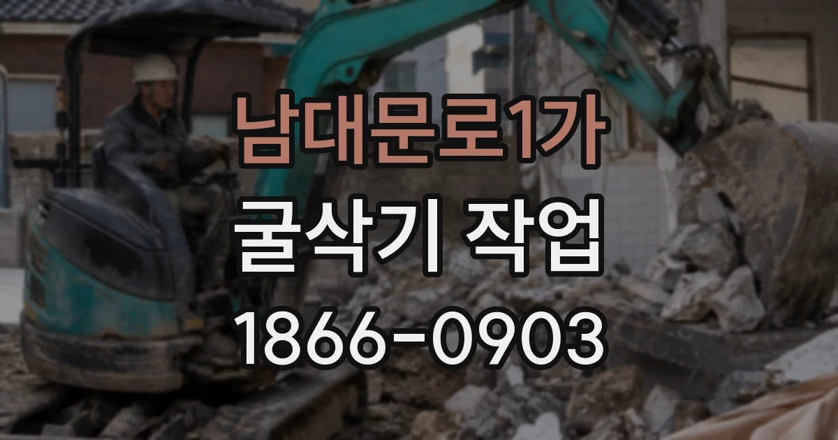 남대문로1가 굴삭기 작업