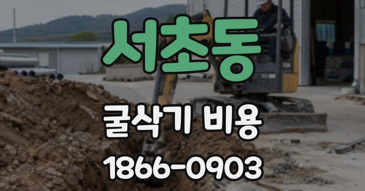 서초동 굴삭기 비용
