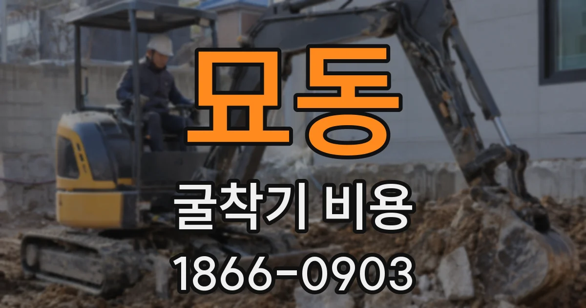 묘동 굴착기 비용