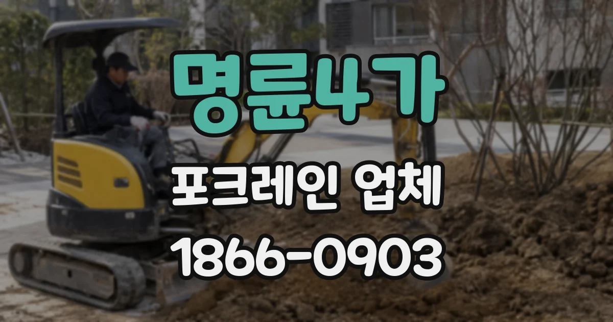 명륜4가 포크레인 업체