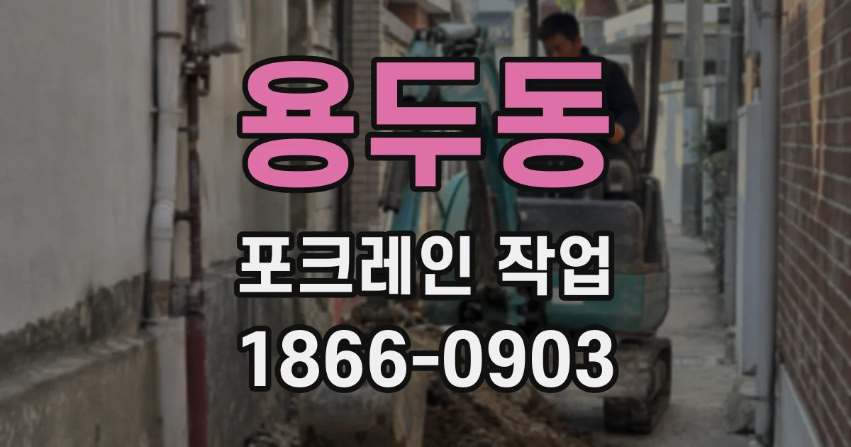 용두동 포크레인 작업